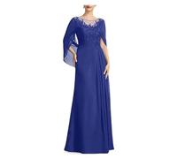 ZYAGH Abiti da Cerimonia for la Madre della Sposa, Abiti da Cerimonia Lunghi in Chiffon e Pizzo con Applicazioni, Abiti da Cerimonia for invitati(Blue01,24W)