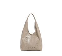 ZYAGH Borsa a tracolla Hobo con rivetti cavi, borsa a secchiello in metallo retrò con chiodi in cera oleosa, borsa tote da donna in stile punk industriale(B-creamy-white)