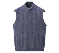 ZYAGH Cardigan Da Uomo Senza Maniche Arrivo Cardigan in puro cashmere Gilet Maglieria da uomo Gilet con cerniera Canotta Maglione Taglia SML XL 2XL 3XL 4XL 5XL Per Uomo(Medium gray,S)
