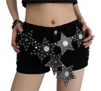 ZYAGH Cintura personalizzata con patchwork a stella a cinque punte, stile vintage da strada for donna, rivetto versatile