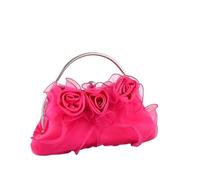 ZYAGH Elegante pochette a forma di fiore for donna, elegante borsa a mano con manico in metallo rosa, fibbia, for matrimoni, feste, abiti da sera(Rose)