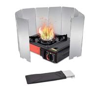 ZYAGH Tall Stove Windscreen Gas/Butane Burner Windshield Aluminum Camping Compact Folding,Outdoor Cooker Wind Shield(10 Piece)