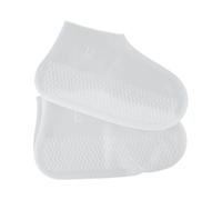 ZYAGH Waterproof Silicone Shoe Covers Non-Slip Rubber Overshoes For Rainy Days Reusable Boot Protectors(White,M)