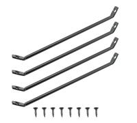 ZYAMY 4 staffe per gambe rinforzate nere con viti tiranti in ferro, resistenti staffe angolari da palo a trave per gambe triangolari da tavolo di montaggio in ferro per tavolo da computer in legno