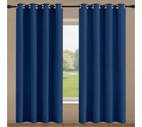 ZYANBIN Tende per Interni 150 x 217 cm Moderne Termiche Tende per Finestre a Vetro per Interni Finestre con Anelli, Blu Scuro