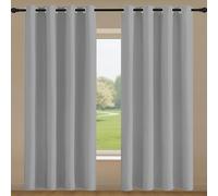 ZYANBIN Tende per Interni 154 x 217 cm Moderne Termiche Tende per Finestre a Vetro per Interni Finestre con Anelli, Grigio Chiaro