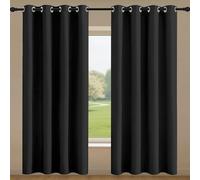 ZYANBIN Tende per Interni 156 x 217 cm Moderne Termiche Tende per Finestre a Vetro per Interni Finestre con Anelli, Nero