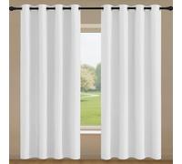 ZYANBIN Tende per Interni 162 x 217 cm Moderne Termiche Tende per Finestre a Vetro per Interni Finestre con Anelli, Bianco