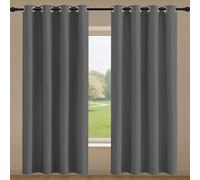 ZYANBIN Tende per Interni 178 x 217 cm Moderne Termiche Tende per Finestre a Vetro per Interni Finestre con Anelli, Grigio Scuro