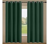 ZYANBIN Tende per Interni 182 x 217 cm Moderne Termiche Tende per Finestre a Vetro per Interni Finestre con Anelli, Verde Scuro