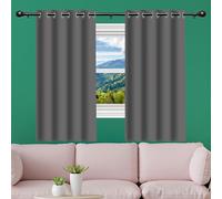 ZYANBIN Tende per Interni Tenda Oscurante 227 x 251 cm Isolanti Termiche Tenda Oscurante da Esterno per Interni Finestre con Anelli, Grigio Scuro