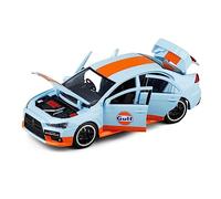 ZYAURA Per: Lancer Evo X 10 Gulf Oil Model model Car Simulazione Suono E Luce Porta Aperta Auto 1:32