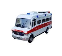 ZYAURA Per:Mercedes-Benz Vario 1:28 Suono E Luce Dell'auto Della Polizia Di Simulazione Pressofusa(B)