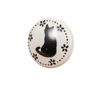 ZYAYNG 12PCS White Print Ceramic Door Knobs And Handles Furniture Drawer Cupboard Single Hole Cabinet Per Mobili(Color 4)