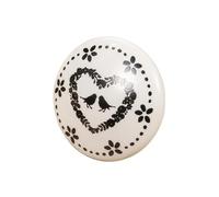 ZYAYNG 12PCS White Print Ceramic Door Knobs And Handles Furniture Drawer Cupboard Single Hole Cabinet Per Mobili(Color 9)