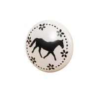 ZYAYNG 12PCS White Print Ceramic Door Knobs And Handles Furniture Drawer Cupboard Single Hole Cabinet Per Mobili(Color 3)