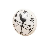 ZYAYNG 12PCS White Print Ceramic Door Knobs And Handles Furniture Drawer Cupboard Single Hole Cabinet Per Mobili(Color 10)