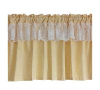 ZYAYNG 1pcs Yellow Plaid Short Curtains for Kitchen Per Armadi