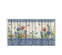 ZYAYNG 2pcs Shading Curtains Spring Tulip And Butterfly Flowers Per Armadi