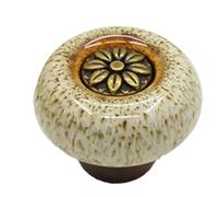 ZYAYNG 6PCS Ceramic Pumpkin cabinet handle Painted Handle Chest of Drawers Wardrobe Door Single Hole Per Mobili(White)