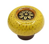 ZYAYNG 6PCS Ceramic Pumpkin cabinet handle Painted Handle Chest of Drawers Wardrobe Door Single Hole Per Mobili(Yellow)