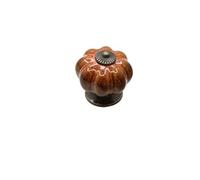 ZYAYNG 6PCS Ceramic style Simple Pastoral Handle Drawer Cupboard Wardrobe Door Leopard Pumpkin Cabinet Per Mobili(Color 4)