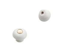 ZYAYNG 6pcs White Ceramic Door Handles Modern Furniture Knobs Zinc Alloy Pulls Kitchen Cupboards Cabinet Drawer Handle Per Mobili(Golden-knob)