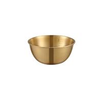 ZYAYNG Ciotola In Acciaio Inox Stainless Steel Salad Basin Mixing Bowl Household and Scale Cooking Kitchen Knead Dough Baking Tableware Per Cucina(19cm gold)