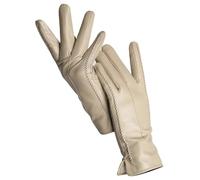 ZYAYNG Guanti In Pelle Da Donna Guanti Da Donna In Pelle Di Pecora Invernali Caldi Più Velluto Corto Sottile Da Guida Guanti In Pelle Da Donna Di Colore For Women Girls(Light beige,7.5)
