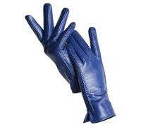 ZYAYNG Guanti In Pelle Da Donna Guanti Da Donna In Pelle Di Pecora Invernali Caldi Più Velluto Corto Sottile Da Guida Guanti In Pelle Da Donna Di Colore For Women Girls(Royal blue,7.5)