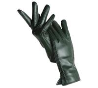 ZYAYNG Guanti In Pelle Da Donna Guanti Da Donna In Pelle Di Pecora Invernali Caldi Più Velluto Corto Sottile Da Guida Guanti In Pelle Da Donna Di Colore For Women Girls(Dark green,8)