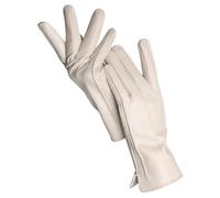 ZYAYNG Guanti In Pelle Da Donna Guanti Da Donna In Pelle Di Pecora Invernali Caldi Più Velluto Corto Sottile Da Guida Guanti In Pelle Da Donna Di Colore For Women Girls(Beige,8)