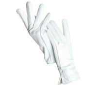 ZYAYNG Guanti In Pelle Da Donna Guanti Da Donna In Pelle Di Pecora Invernali Caldi Più Velluto Corto Sottile Da Guida Guanti In Pelle Da Donna Di Colore For Women Girls(White,6.5)
