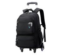 ZYAYNG Zaino Con Ruote Zaino scolastico con ruote rotelle for ragazzi for studenti carrello Trolley da viaggio Bagaglio For Adults Business(6 wheels black)