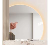 ZYBOWAYL 100cm Specchio Bagno Antiappannamento con Luce LED 90cm Specchio per Trucco da Parete Dimmerabile 3 Colori Retroilluminato, Touch Control(Left Under Cut,80cm/32)