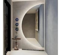 ZYBOWAYL 120cm Intelligente Senza Cornice Specchio da Bagno da Parete con 3 Colori di Luce, 100cm Dimmerabile Specchio da Trucco a LED, Anti-Appannamento(Right Cut,120x60cm)