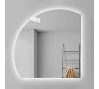ZYBOWAYL 70/80/90/100cm Specchio Cosmetico a Mezza Luna per Bagno Antiappannamento, Senza Cornice Intelligente Specchio Bagno a LED con 3 Colori di Luce(Right Under Cut,28inch/70cm)