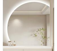 ZYBOWAYL 70cm Senza Cornice Intelligente Specchio da Bagno a Semicerchio con Anti-Appannamento, 80/90cm LED Specchio per Trucco 3 Colori Dimmerabile(Right Under Cut,100cm/40)