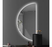 ZYBOWAYL 80x40cm Intelligente Specchio da Bagno LED da Parete 100x50cm Specchio per Il Trucco Anti-appannamento 120x60cm 3 Colori Dimmerabile(Right Cut,100x50cm/39x20in)