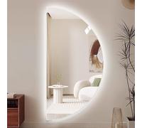 ZYBOWAYL Grande Specchio Decorativi da Parete LED a Mezza Luna 3 Colori Dimmerabile 50 * 100cm Specchio da Bagno Antiappannamento Retroilluminato 60 * 120cm(Left Cut,120cm/48inch)