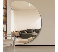 ZYBOWAYL Specchio da Bagno a LED con Illuminazione, Specchio da Bagno Parete Anti Nebbia Semicerchio Grande con Pulsante Touch, Bianco/Neutro/Caldo(Left Cut,130x90cm/51x35in)