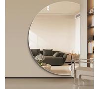 ZYBOWAYL Specchio da Bagno a LED con Illuminazione, Specchio da Bagno Parete Anti Nebbia Semicerchio Grande con Pulsante Touch, Bianco/Neutro/Caldo(Right Cut,110x70cm/43x28in)