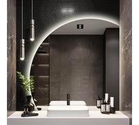 ZYBOWAYL Specchio da Bagno a LED Montato a Parete Retroilluminato con 3 Colori Dimmerabile, Senza Cornice Intelligente Anti Nebbia Specchio Cosmetico(Right Under Cut,40inch/100cm)