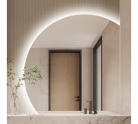 ZYBOWAYL Specchio da Bagno Anti-Appannamento Senza Cornice con 3 Colori Dimmerabile 100cm 90cm 80cm 70cm Specchio da Trucco Retroilluminato Intelligente(Right Under Cut,40inch/100cm)