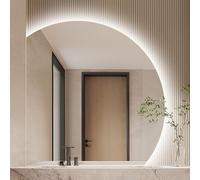 ZYBOWAYL Specchio da Bagno Anti-Appannamento Senza Cornice con 3 Colori Dimmerabile 100cm 90cm 80cm 70cm Specchio da Trucco Retroilluminato Intelligente(Left Under Cut,32inch/80cm)