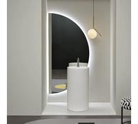 ZYBOWAYL Specchio da Bagno da Parete Intelligente Retroilluminato Senza Cornice con Luci LED,80/100/120cm Specchio per Trucco Antiappannamento a Mezzaluna(Left Cut,100cm/40inch)