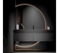 ZYBOWAYL Specchio da Bagno LED Intelligente 70-130cm, Specchio Vanity Dimmerabile Antiappannamento con Illuminazione a 3 Colori Interruttore Touch(Left Cut,51"*35")