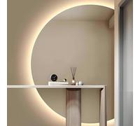 ZYBOWAYL Specchio da Bagno LED Intelligente, Mezzaluna Moderno Specchi Decorativi per la Casa Antiappannamento con Retroilluminato 3 Colori di Luce(Right Cut,100 * 70cm)