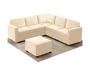 ZYBSLCSY Copridivani Velluto Con Seduta Cuscino E Schienali Separati Copridivano Angolare Elasticizzato Protezione Coprimobile Split Combinato Divano Componibile U (Sofa Cover 90-140cm,Beige)