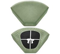 ZYBSLCSY Jacquard Stretch Coprisedile per Caravan, Carovana Copricuscino per Divano Camper con Elastica E Allacciatura,Fodere per RV Panchina (Grass Green,W85-105cm,D85-105cm)